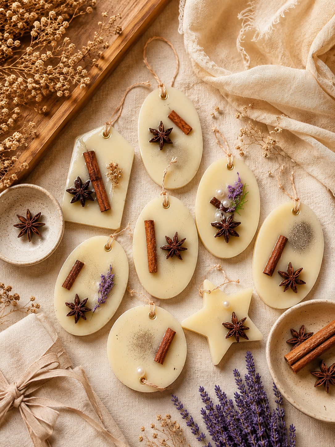Handcrafted Botanical Wardrobe Sachets (Cinnamon-Vanilla)